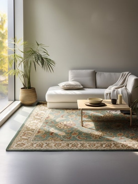 Flycarpets Herat Klassiek Vloerkleed - Harirud - Mint - 120x170 cm