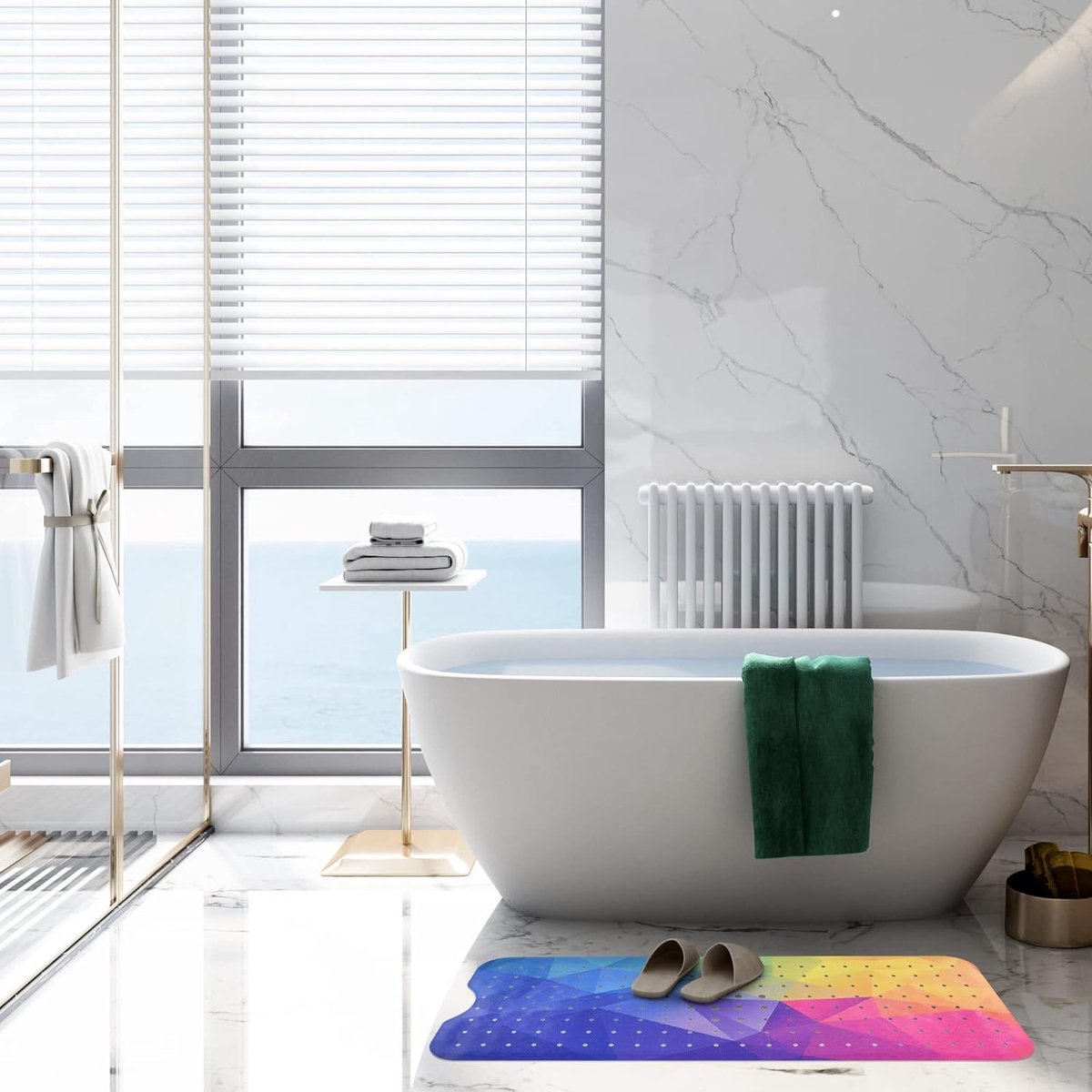 Badmat antislip badmatten voor de badkamer. Leuk badmat-design. Extra lange badmat van 100 x 40 cm