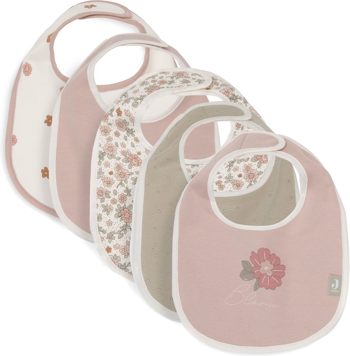 Goedkoopste Jollein Baby Slab - Retro Flowers - 5pack