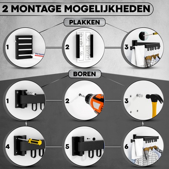 Gemsaya Droogrek voor wandmontage, 80 cm, uittrekbaar, wanddroger Gemsaya Droogrek voor wandmontage, 80 cm, uittrekbaar, wanddroger