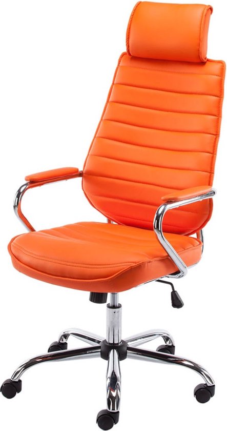 In And OutdoorMatch Bureaustoel Joby - Oranje - Kunstleer - Hoogwaardige bekleding - Exclusieve bureaustoel - Moderne look