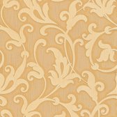 Textiel look behang Profhome 954903-GU textiel behang gestructureerd in textiel look mat oranje goud geel 5,33 m2
