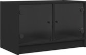 vidaXL-Tv-meubel-met-glazen-deuren-68x37x42-cm-zwart