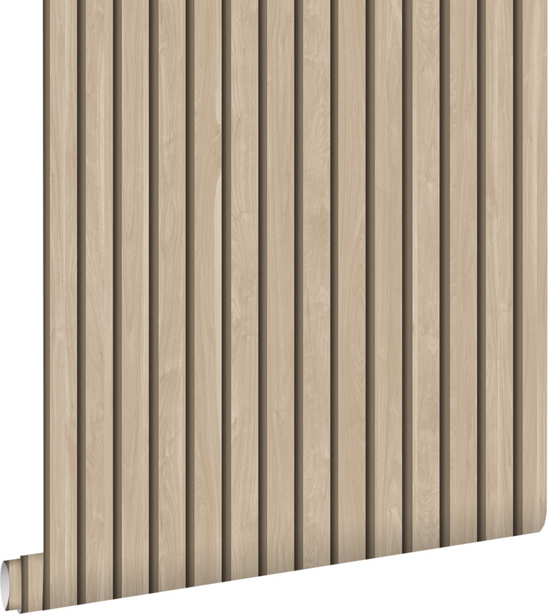 ESTAhome behang houten wandpanelen 3d beige - 53 cm x 10.05 m - 139607