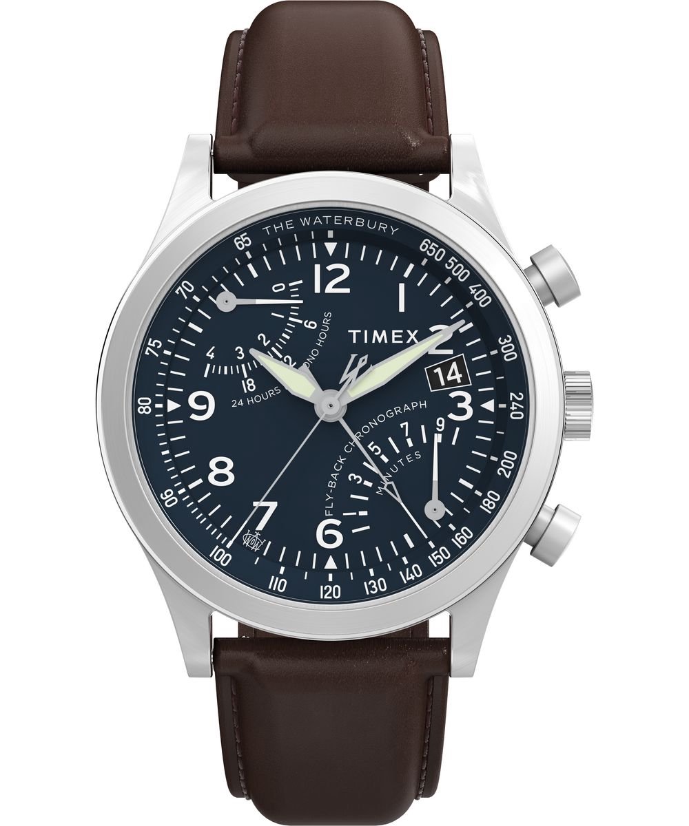 Timex Traditional TW2W47900 Horloge - Leer - Bruin - Ø 43 mm
