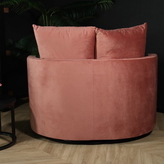 Fauteuil causeuse velours vieux rose fauteuil pivotant