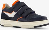 Braqeez leren jongens sneakers blauw oranje - Maat 29