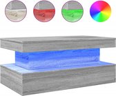vidaXL - Salontafel - met - LED-verlichting - 90x50x40 - cm - grijs - sonoma - eiken