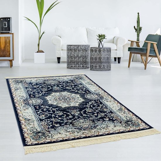 Flycarpets Tachmahal  Klassiek Vloerkleed- 240x340cm - Donkerblauw