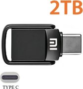 Mini 2Tb Usb - Nieuw model - 3.1 Pen Drive 2 in 1 - Geheugen Stick - Flash Drive - Metalen Type C Otg Hoge Snelheid - Waterdicht Usb Memorias - Donker Grijs