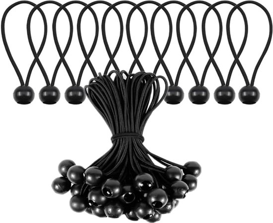 Parfco elastieken koorden met bal, 20 stuks rubberen spanners, 30 cm Parfco elastieken koorden met bal, 20 stuks rubberen spanners, 30 cm