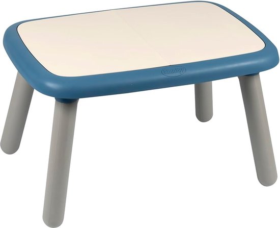 Kindertafel blauw – design kindertafel voor kinderen vanaf 18 maanden, voor binnen en buiten, kunststof, ideaal voor tuin, terras, kinderkamer