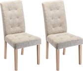 Set van 2 stoelen VILLOSA - Stof & houten poten - Beige L 48 cm x H 100 cm x D 61 cm