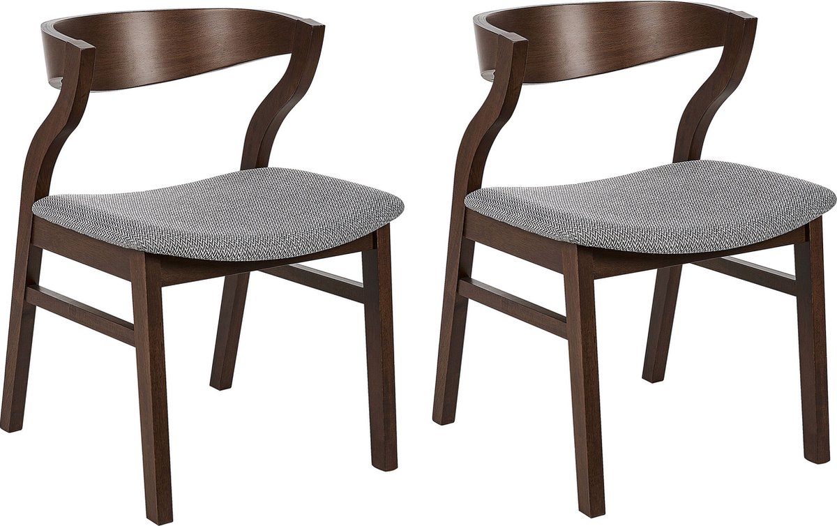 MAROA - Eetkamerstoel set van 2 - Lichtgrijs - Polyester