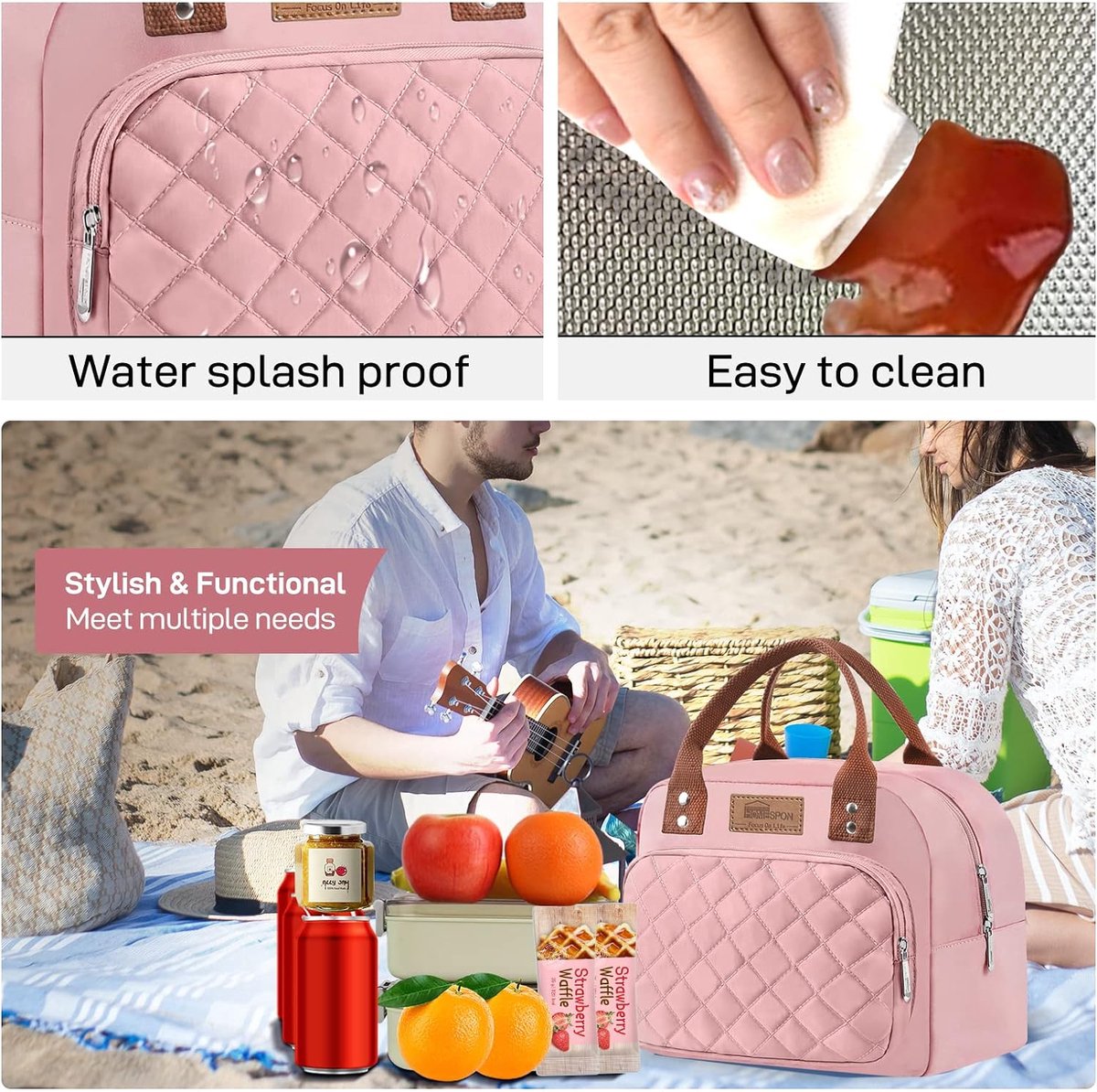 Grand Sac à Déjeuner Isotherme Coloré Pour Femme/homme, étanche