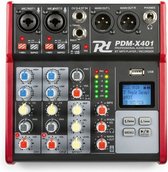 Mengpaneel - Power Dynamics PDM-X401 - 4 kanaals mixer met Bluetooth en mp3 speler - Fantoomvoeding - Echo processor - Ideaal voor zang, podcast, etc.