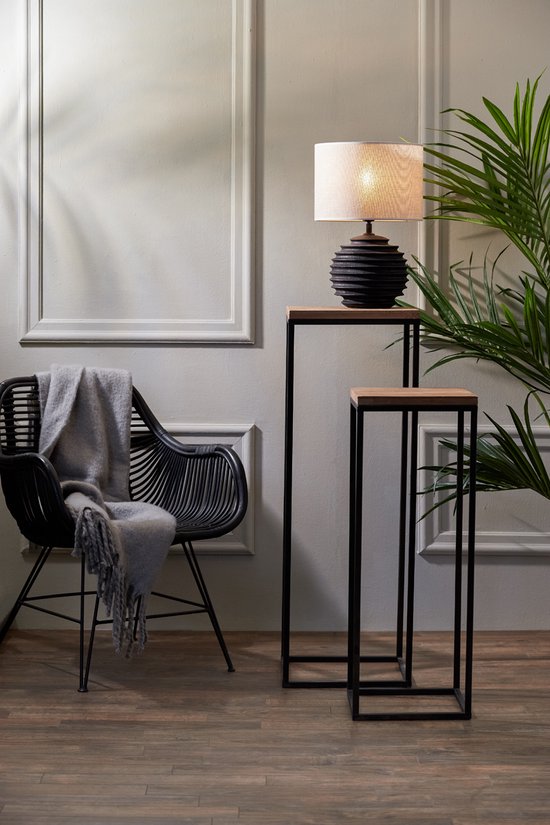 Light & Living Zuil Yarula - Hout/Zwart - Set - Landelijk