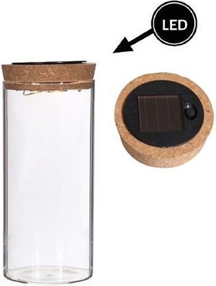 Goedkoopste Reageerbuisje Ø80 h 180 mm met licht zonnepaneel kurk - 1 stuk