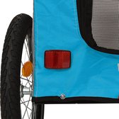 vidaXL - Hondenfietstrailer - oxford - stof - en - ijzer - blauw - en - grijs