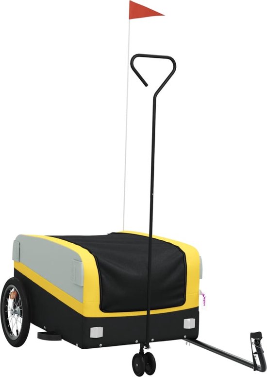 vidaXL-Fietstrailer-45-kg-ijzer-zwart-en-geel