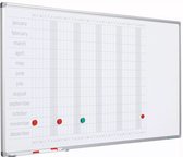 Whiteboard PRO Kayla - Emaille staal - Weekplanner - Maandplanner - Jaarplanner - Magnetisch - Wit - Nederlands - 90x120cm