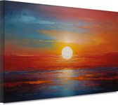 Tableaux coucher de soleil - Décoration murale nature - Décoration murale Réflexion - Tableaux classiques - Tableau sur toile salon - Décoration murale chambre 70x50 cm