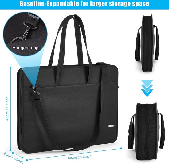 Simlugn A3 Kunststudent Portfolio Case, PVC Draagbare Schilderplaat Tas