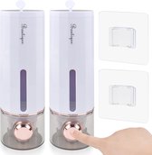 Zeepdispenser wandbevestiging, automatische zeepdispenser zonder boren, zeepdispenser voor douchegel/shampoo/desinfectiemiddel (wit)