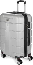 BRUBAKER Reiskoffer Miami - Uitbreidbare Hardcase Trolley Koffer met Cijferslot, 4 Wielen en Comfortabele Handgrepen - ABS Koffer 49 x 76,5 x 32 cm - Hardcase Koffer (XL - Zilver)