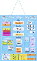 Navaris leerkalender voor kinderen - Magnetisch kalenderbord met seizoenen en het weer - Jaarkalender met magneten - Kinderkalender in het Spaans