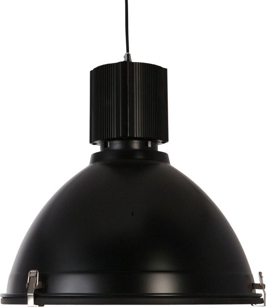 Hanglamp zwart | Ø 48cm | 1 lichts | zwart | woonkamer / eettafel | glas / metaal | modern / industrieel design