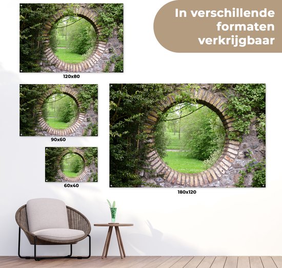 Affiche de jardin - Parc - Nature - Vert - Transparent - 120x80 cm - Jardin - Décoration de jardin- Toile jardin