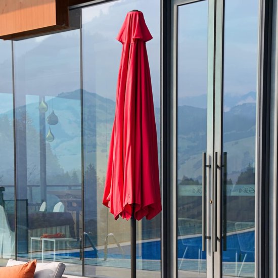 Outsunny Parasol déporté octogonal inclinable manivelle avec pied en croix 2,65 x 2,45H m gris clair