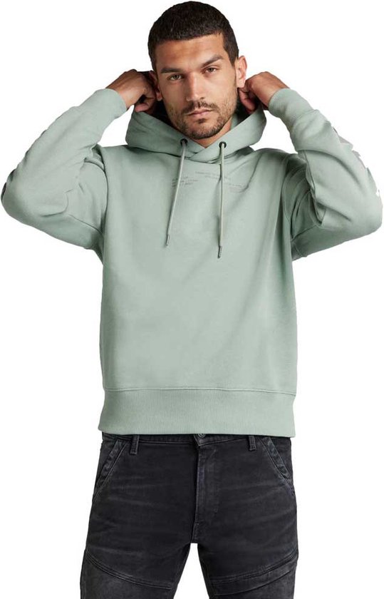 G-STAR Sleeve Graphics Loose Sweatshirt Met Capuchon Heren - Iceberg Green - M