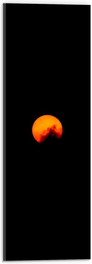 WallClassics - Dibond - Rood Oranje Zon - 20x60 cm Foto op Aluminium (Met Ophangsysteem)
