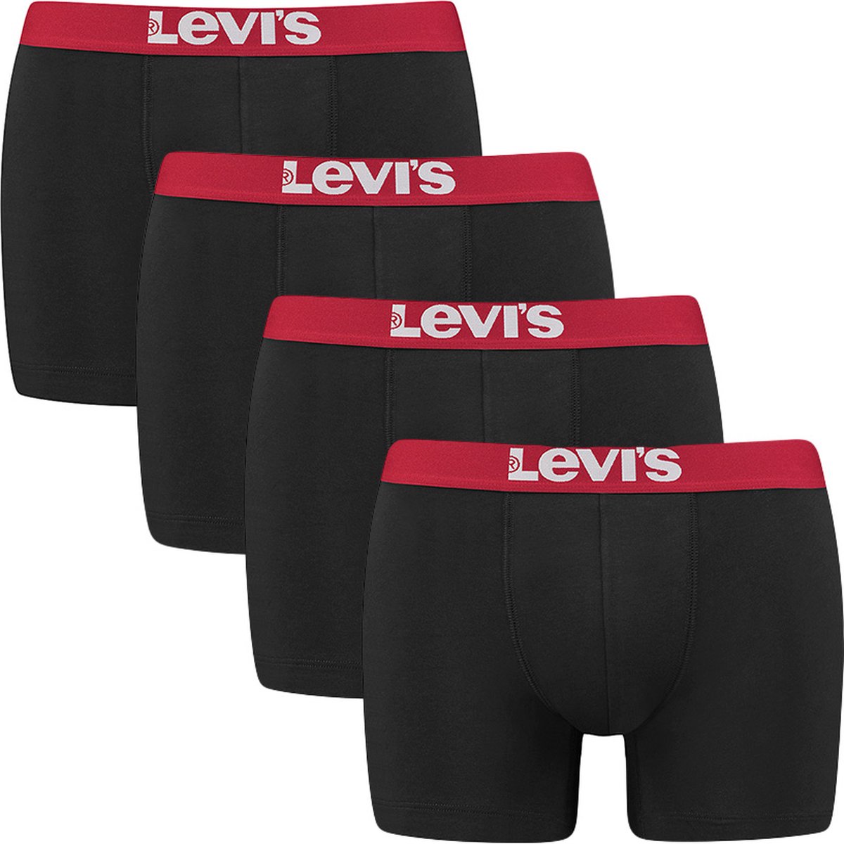 Levi's Solid Basic boxershort heren boxershorts (4-Pack