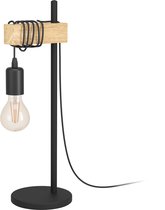EGLO Townshend Tafellamp - E27 - 50 cm - Zwart/Bruin