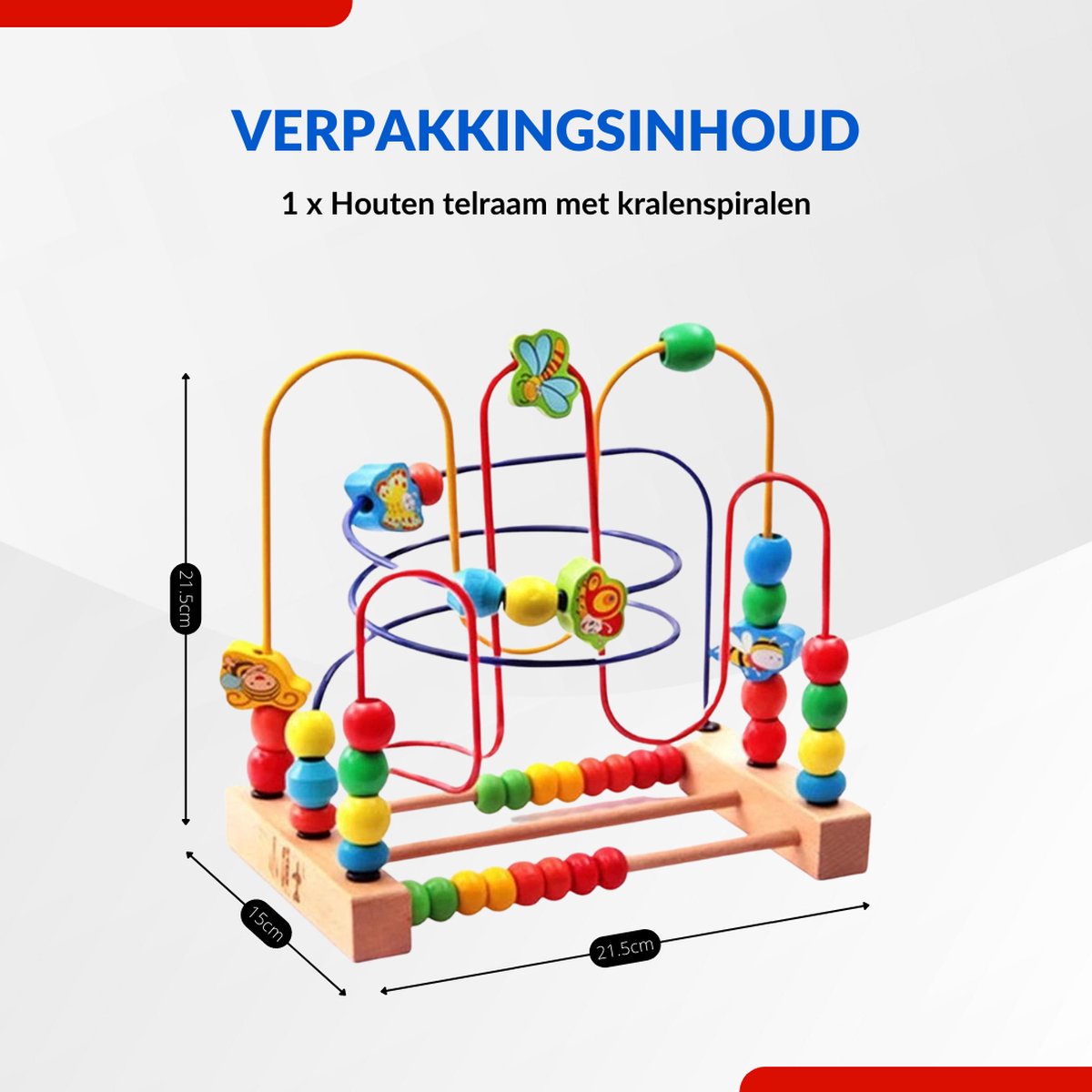 Buxibo Houten Telraam - Diverse Kleuren - Telraam Rekenen - 21,5 x 15 cm - Kinder Speelgoed Rekenrek - Educatief Spelen — afbeelding 11