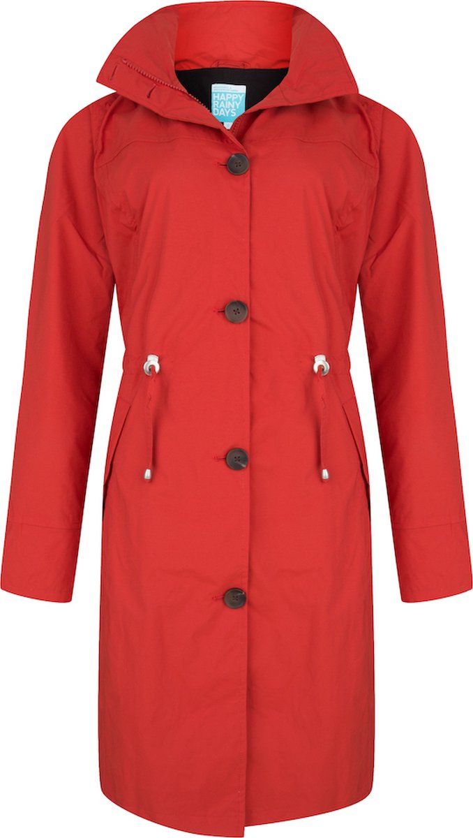 Happy Rainy Days Lange Regenjas Dames Porto Rood