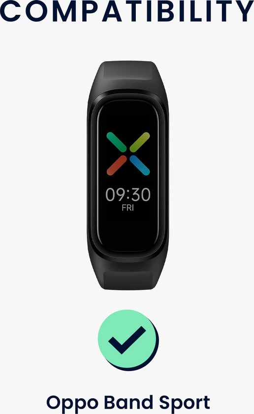 kwmobile Bracelets de Bracelets de montres Compatibles avec Oppo Band Sport - 2 x Bracelets de Montre Connectée en Nylon Noir / Multicolore.