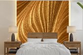 Behang - Fotobehang Close-up van gouden verf - Breedte 260 cm x hoogte 260 cm