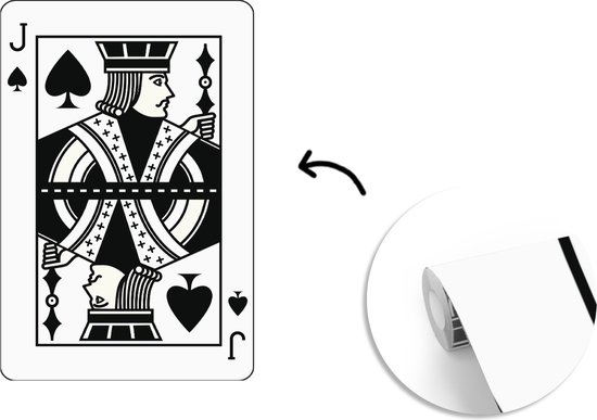 Papier peint photo vinyle - Illustration d'un valet de pique carte à jouer largeur 170 cm x hauteur 260 cm - Tirage photo sur papier peint (disponible en 7 tailles)