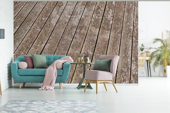 Lattes de bois comme fond d' fotobehang