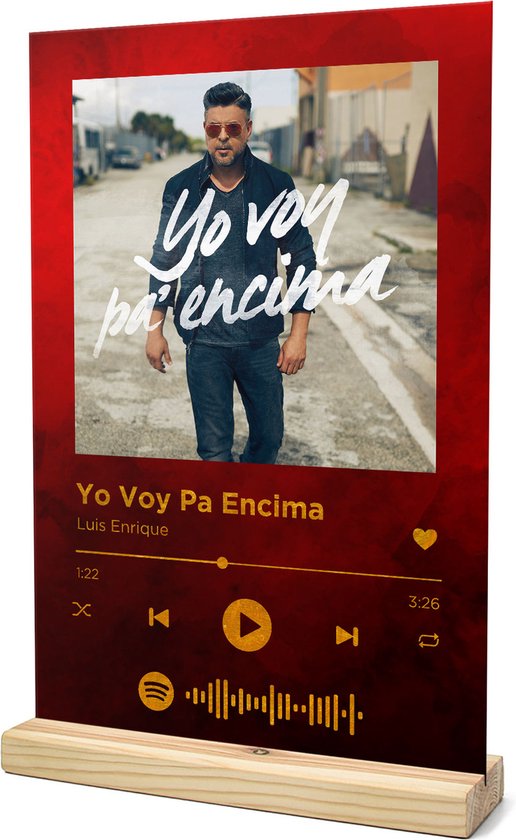Songr Spotify Muziek Bordje - Yo Voy Pa Encima - Luis Enrique - 20x30 -  Rood - Dibond... | bol.com