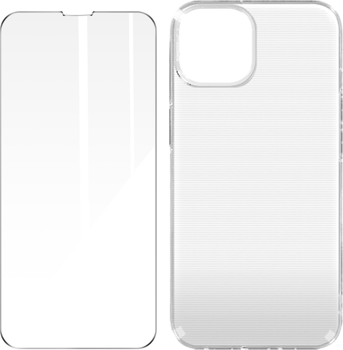 Geschikt voor Apple iPhone 14-hoesje soepel siliconen gehard glas 9H transparant