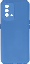 Geschikt voor Oppo A74 siliconen hoesje semi-rigide Soft-touch afwerking blauw