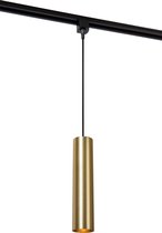 Lucide TRACK FLORIS Hanglamp - 1-fase Railsysteem / Railverlichting - 1xGU10 - Mat Goud / Messing (Uitbreiding)