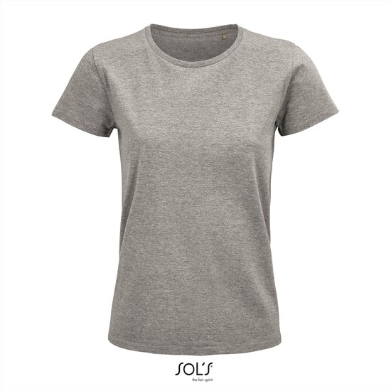 Foto: Sol s pioneer t shirt dames grijs 100 biologisch katoen xxl