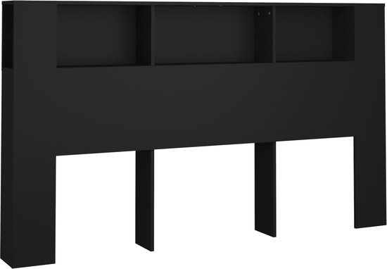 vidaXL - Hoofdbordkast - 180x18,5x104,5 - cm - zwart