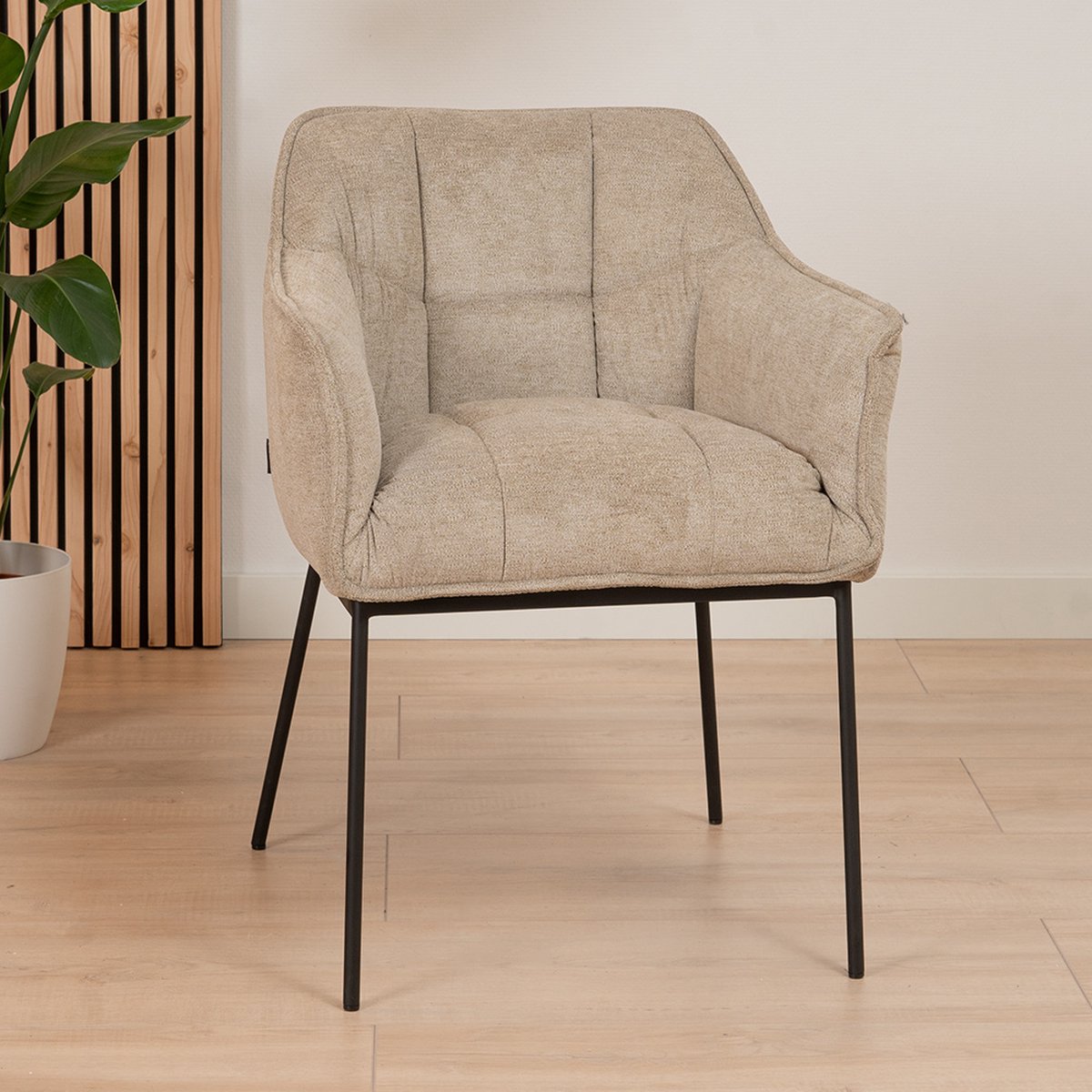 Bronx71 Scandinavische eetkamerstoel Jens taupe - Eetkamerstoelen set van 4 - stoel